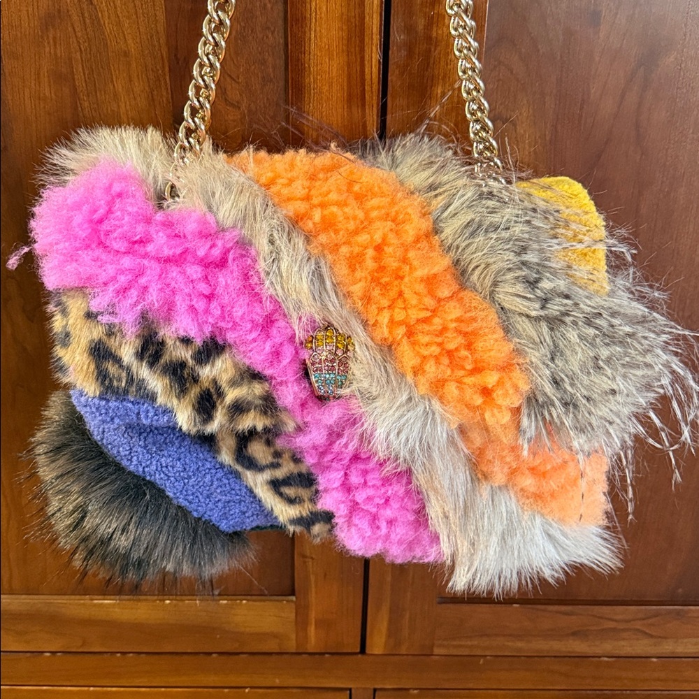 Kurt Geiger Faux Fur Large Kensington Shoulder Bag - Picture 4 of 8